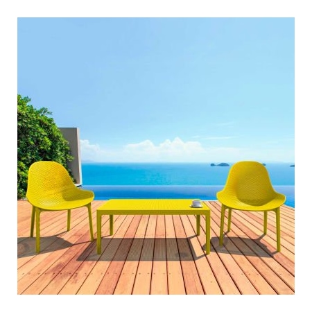 Cozydays Dba Compamia Siesta Sky 3 Piece Outdoor Lounge Sets, 23-5/8inW x 15-11/16inH Table, Yellow ISP1031S-YEL